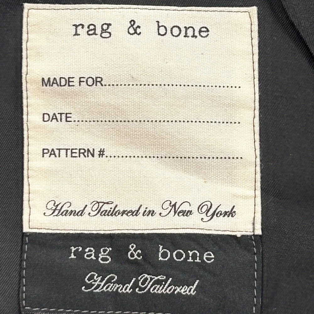 Rag & Bone Vest Hand Tailored New York Black L Quiet Luxury with dust bag  flaw